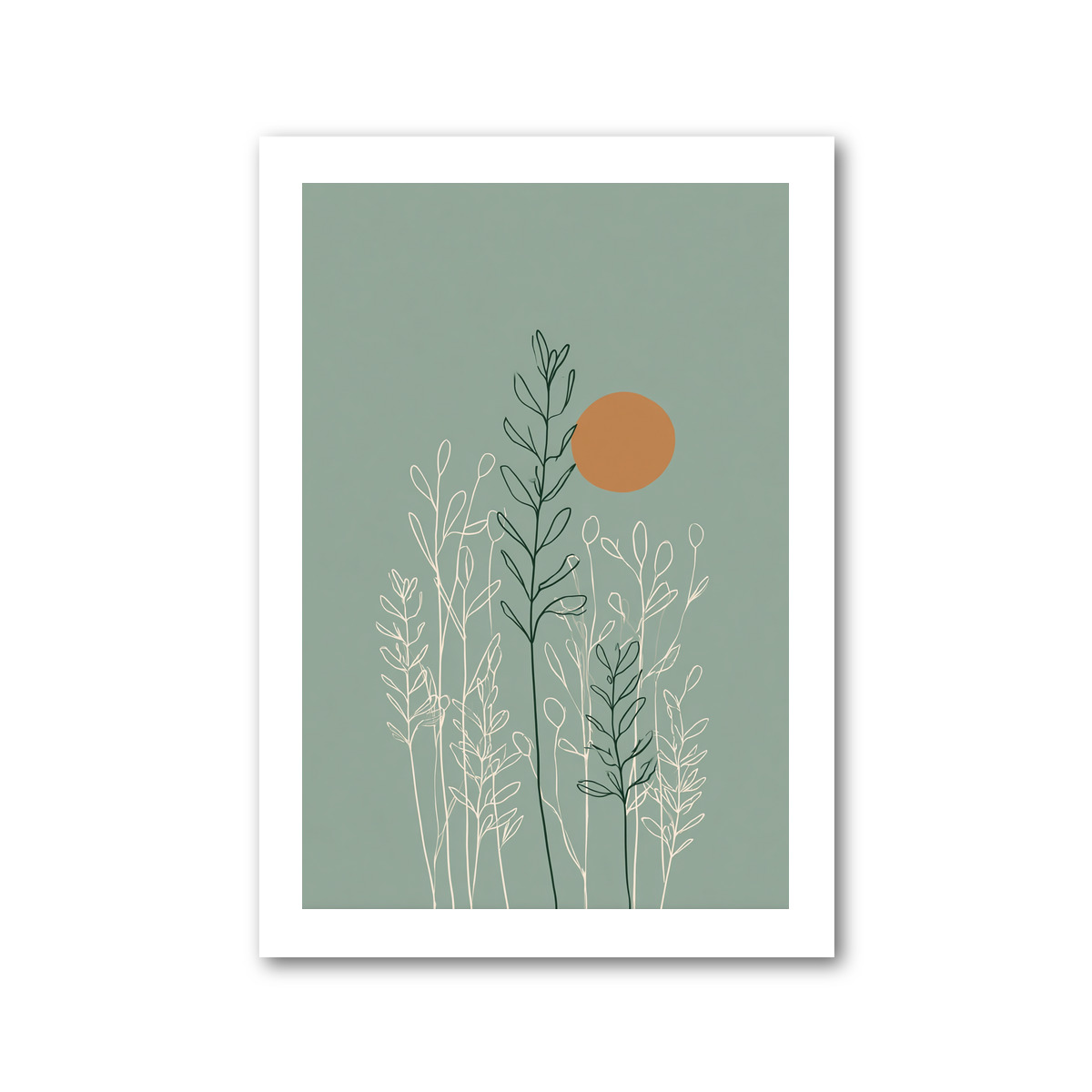 Scandinavian Wall Art Botanical Giclée Art Print Sage Green